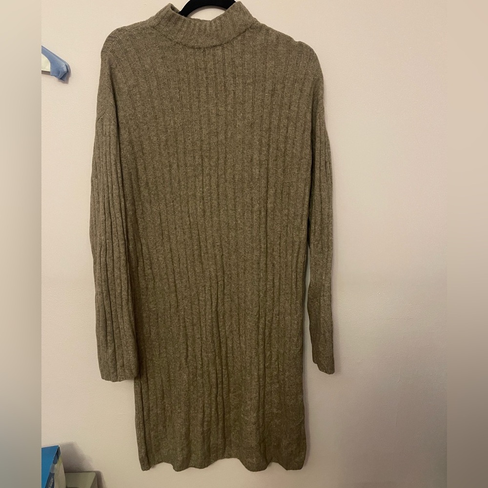 Ribbed Knit Long Sleeve Sweater Dress